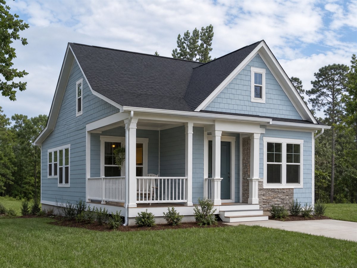 Dunegrass Cottage 1017, a conceptual 1017-square-foot small coastal-region cottage with a $167,625 construction target