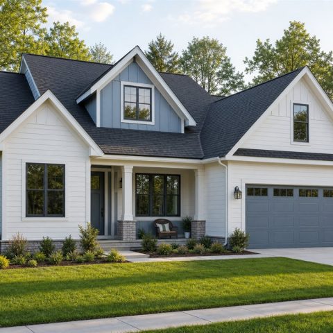 $358,750 Growing Clustered-Gable Family Cottage: 1,985-Sq.-Ft. Four-Bedroom Plan