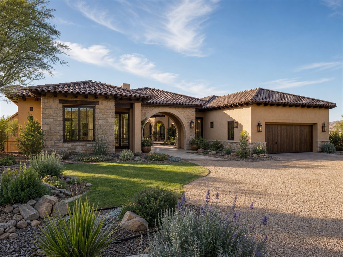 Rancho Cielo 2895, a conceptual 2895-square-foot hacienda-inspired luxury ranch with a $608,750 construction target