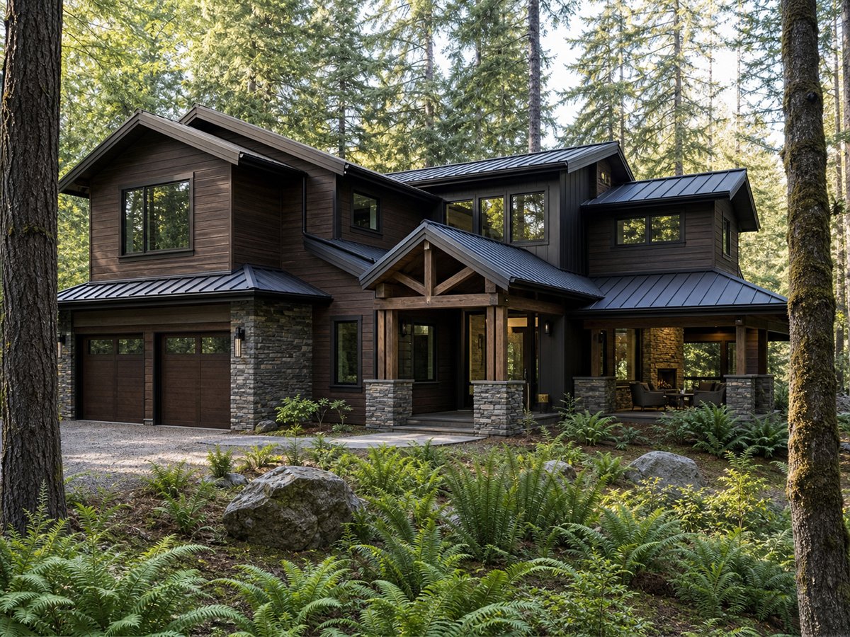 Rainier Lodge House 2903, a conceptual 2903-square-foot Northwest lodge custom home with a $611,250 construction target