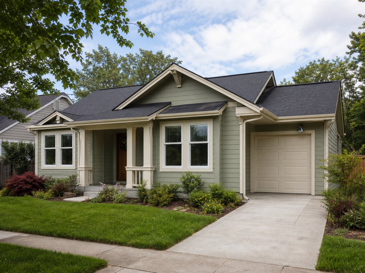 Garden Gate Bungalow 1051, a conceptual 1051-square-foot garden-edge cottage bungalow with a $170,625 construction target