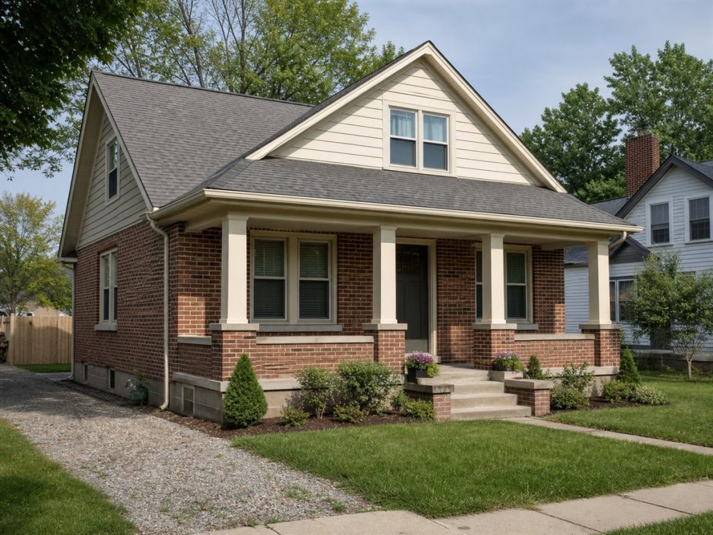 $171,625 Comfortable Brick-Accent Starter Bungalow: 1,052-Sq.-Ft. Two-Bedroom Plan