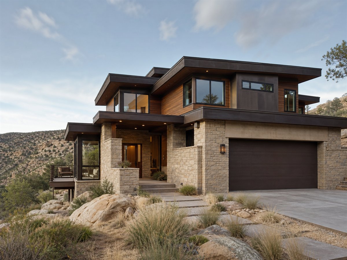 Canyon Rim House 2935, a conceptual 2935-square-foot canyon contemporary custom home with a $621,250 construction target