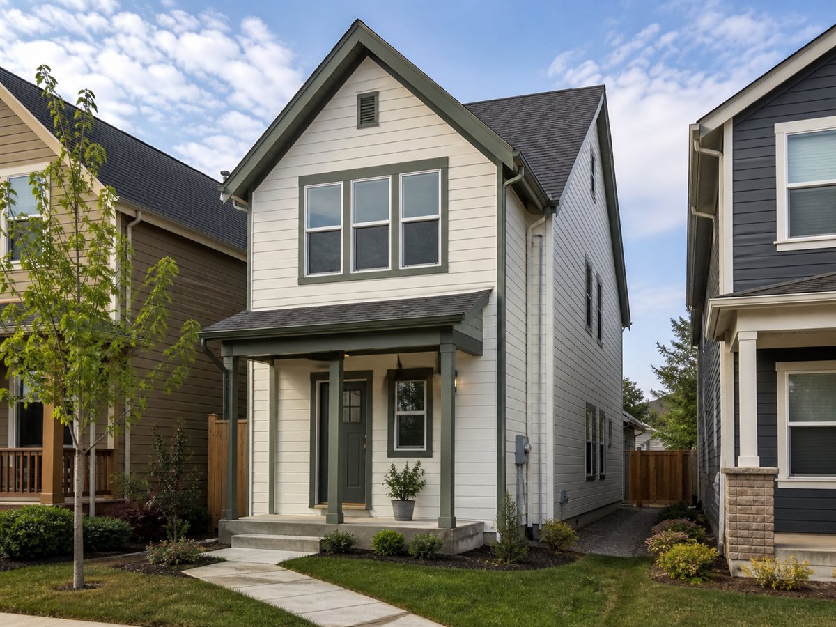 Laneway Cottage 1056, a conceptual 1056-square-foot narrow-lot small cottage with a $174,625 construction target