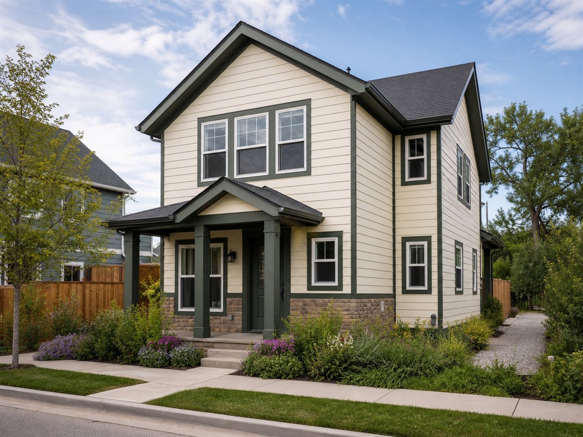 Garden Alley Cottage 1057, a conceptual 1057-square-foot alley-oriented small home with a $175,625 construction target