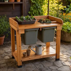 Countertop-Height Compost Transfer Table