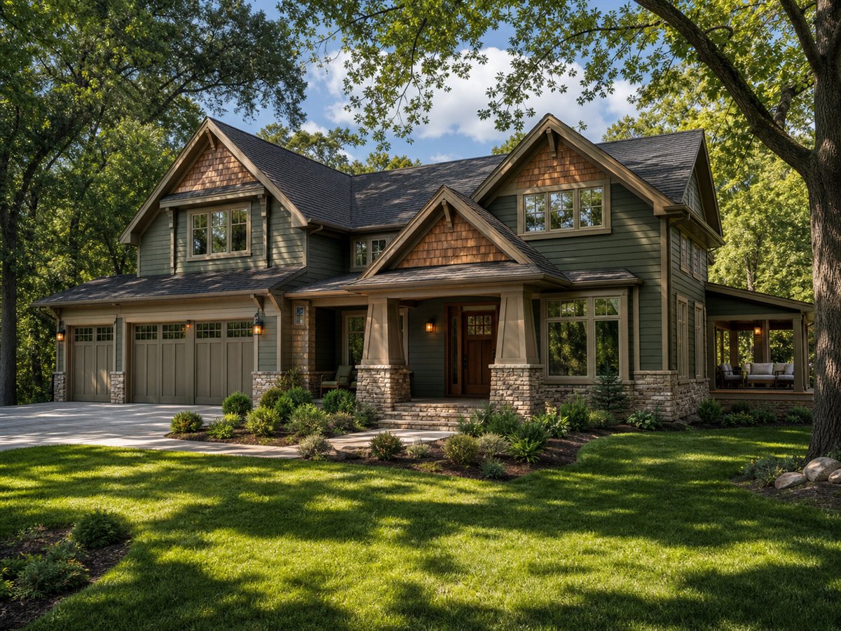 Timbercrest Craftsman 2967, a conceptual 2967-square-foot custom Craftsman home with a $631,250 construction target