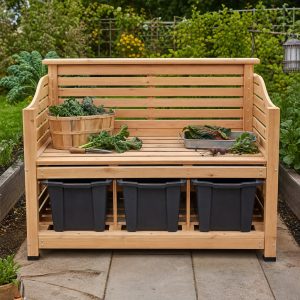 Leaf-Mold Storage Bay With Ventilated Wood Panels