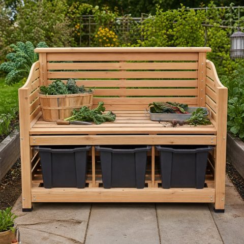 Leaf-Mold Storage Bay With Ventilated Wood Panels