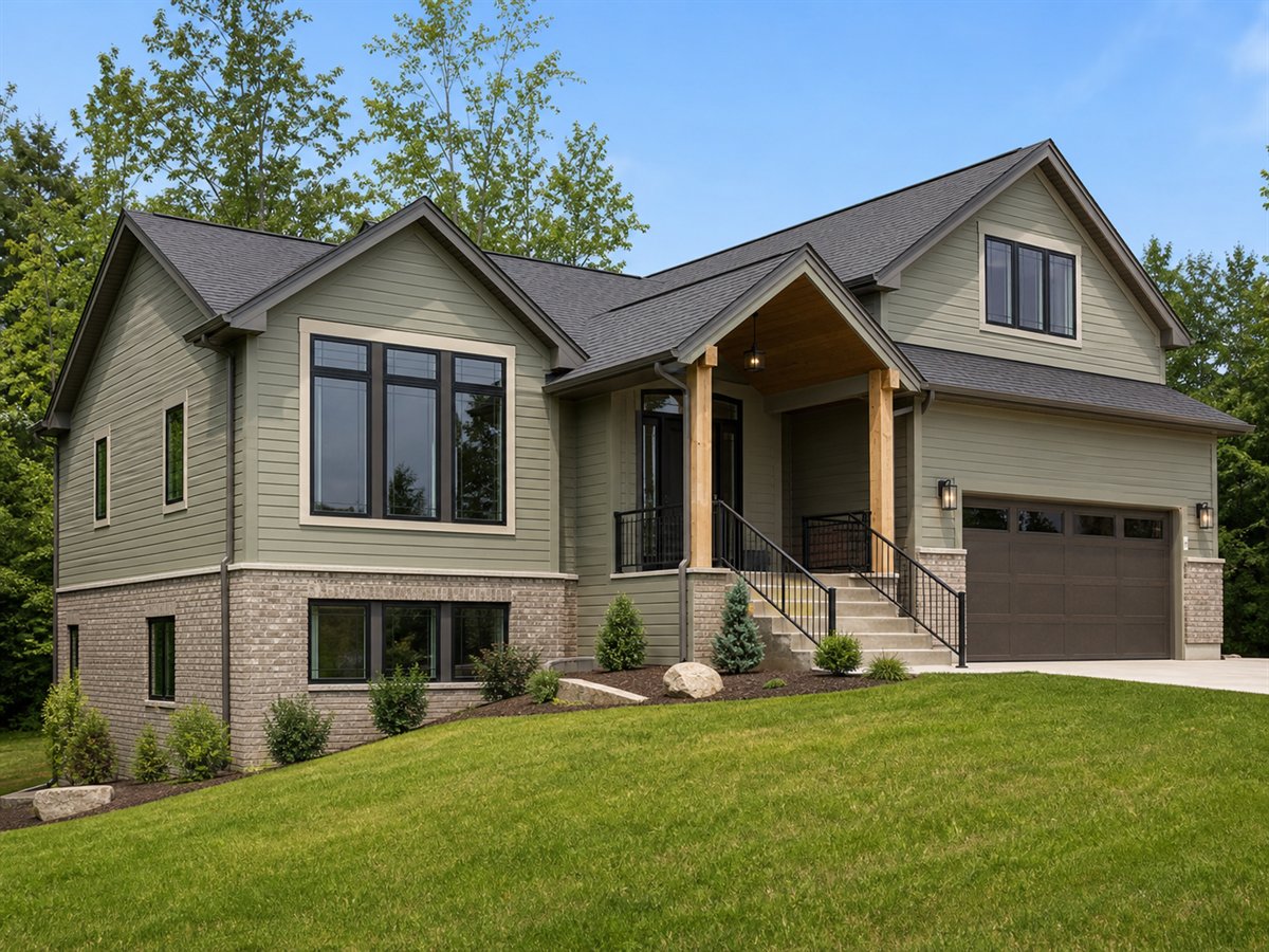 Daylight Ridge 2085, a conceptual 2085-square-foot daylight-basement family home with a $383,750 construction target