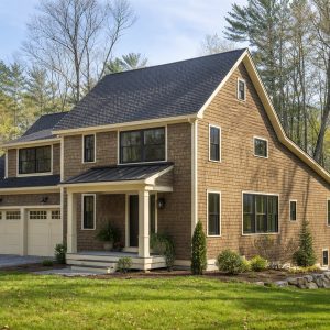 $388,750 Adaptable New England Saltbox-Inspired Family Home: 2,105-Sq.-Ft. Four-Bedroom Plan