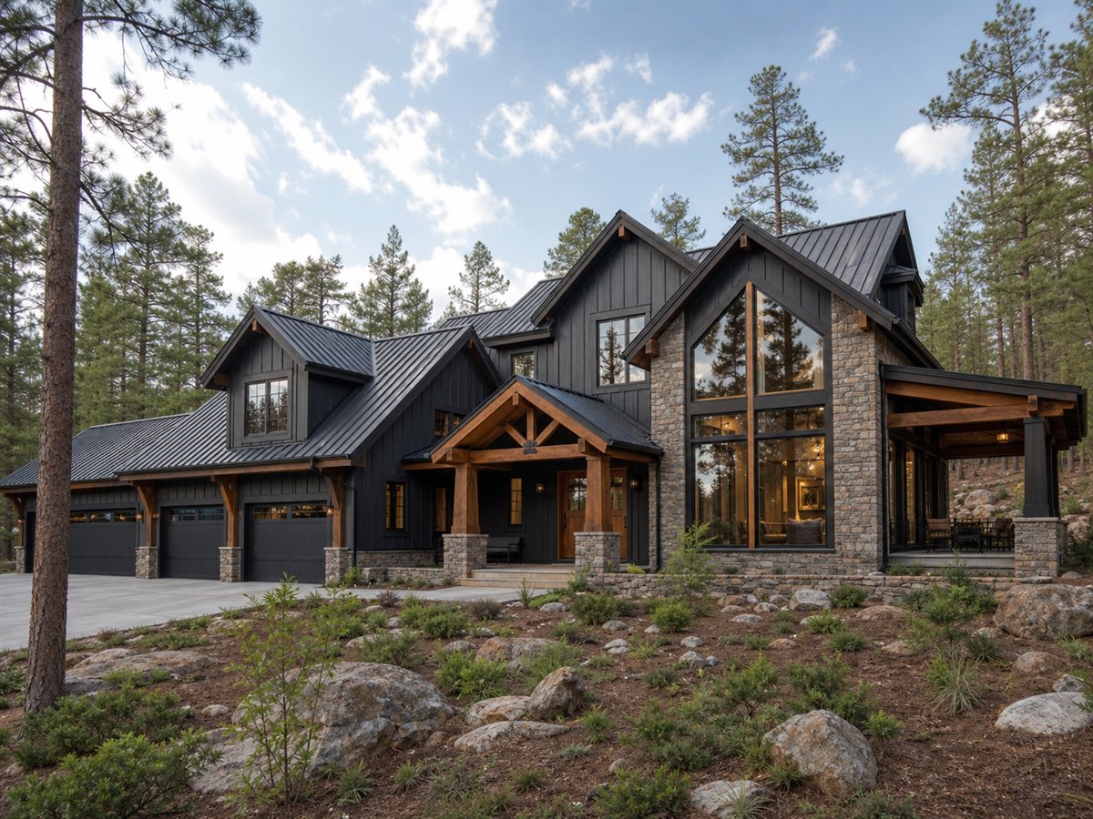 Summit Glass House 2999, a conceptual 2999-square-foot mountain-modern custom home with a $641,250 construction target