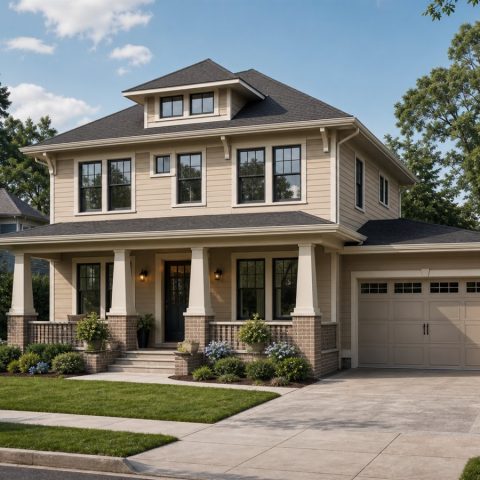 $393,750 Adaptable American Foursquare Family Home: 2,125-Sq.-Ft. Four-Bedroom Plan