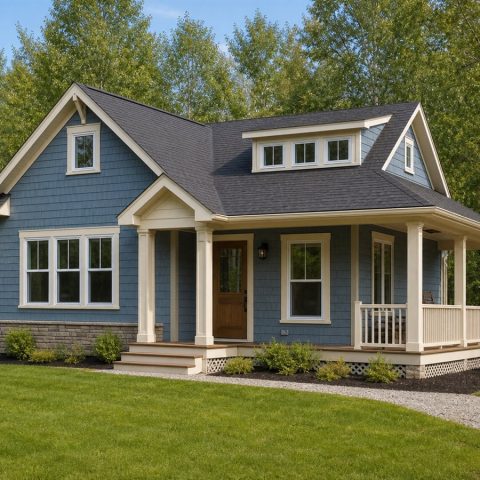 $183,625 Comfortable Great Lakes-Region Small Cottage: 1,097-Sq.-Ft. Two-Bedroom Plan
