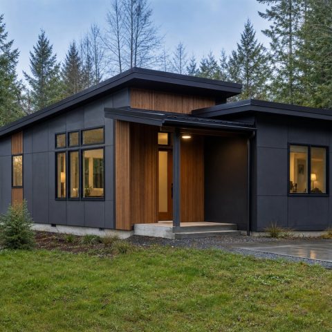 $186,625 Comfortable Pacific Northwest Contemporary Cottage: 1,131-Sq.-Ft. Two-Bedroom Plan