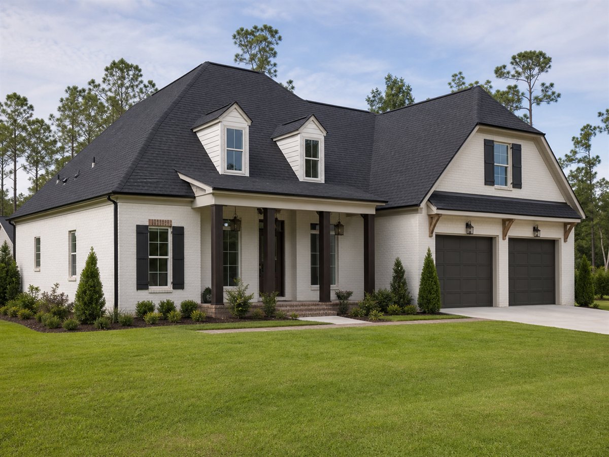 Bayou Acadian 2165, a conceptual 2165-square-foot Acadian-inspired family home with a $403,750 construction target