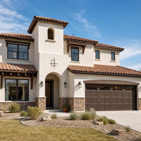 $406,250 Adaptable Spanish-Revival Family Home: 2,175-Sq.-Ft. Four-Bedroom Plan