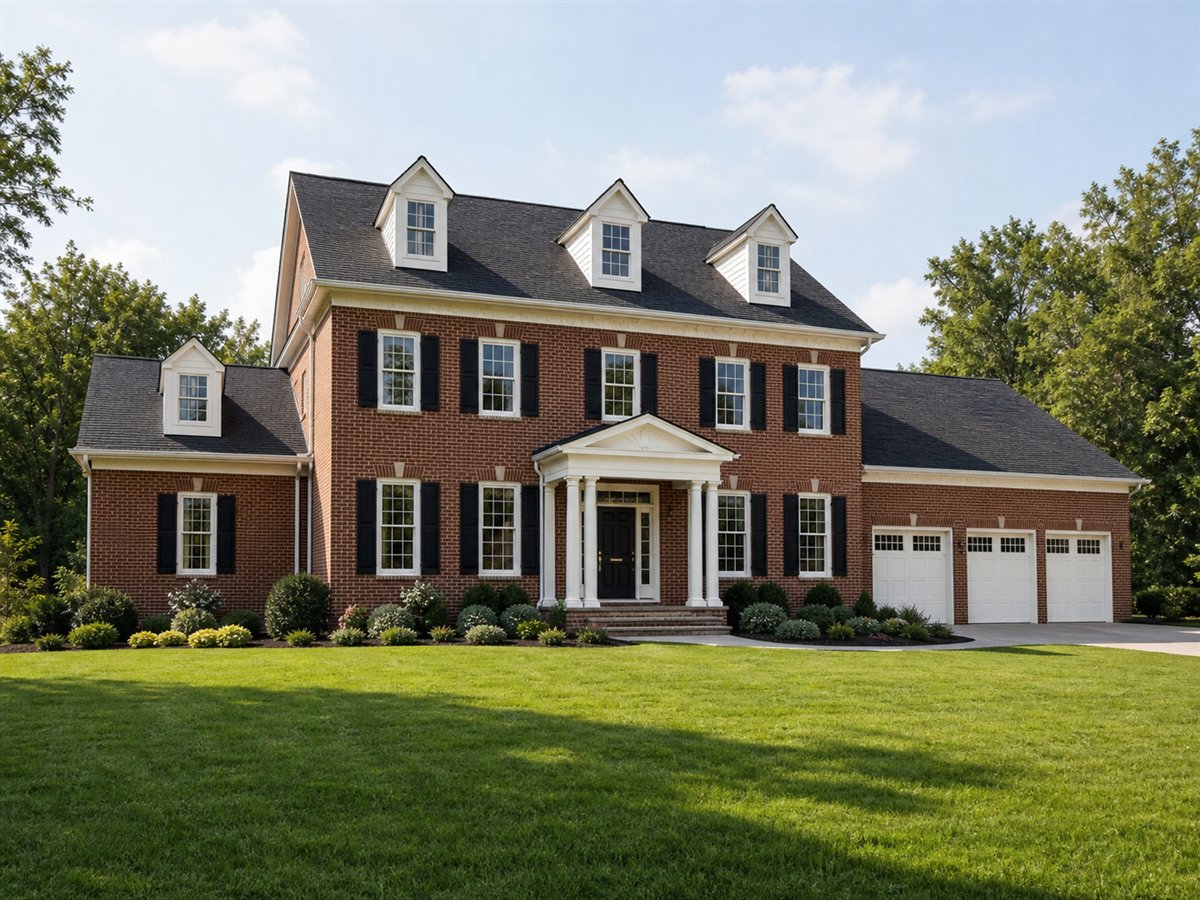 Fairfax Georgian 3047, a conceptual 3047-square-foot Georgian Colonial custom home with a $656,250 construction target