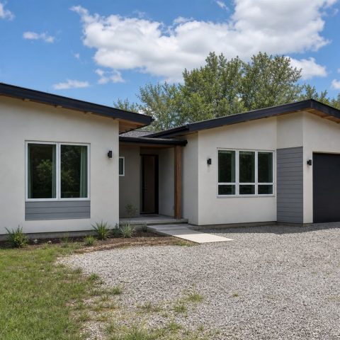 $188,625 Comfortable Restrained Butterfly-Roof Cottage: 1,133-Sq.-Ft. Two-Bedroom Plan