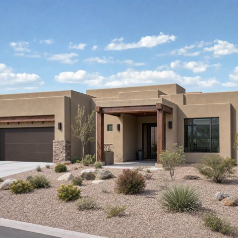 $408,750 Adaptable Pueblo-Modern Family Home: 2,185-Sq.-Ft. Four-Bedroom Plan