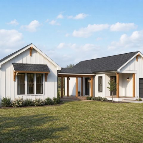 $189,625 Comfortable Dogtrot-Inspired Small Cottage: 1,134-Sq.-Ft. Two-Bedroom Plan