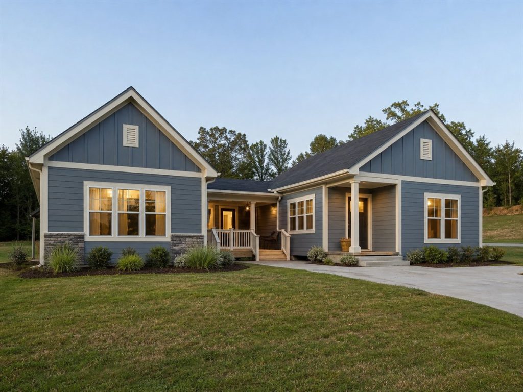 $190,625 Comfortable Connected Twin-Gable Small Home: 1,136-Sq.-Ft. Two-Bedroom Plan