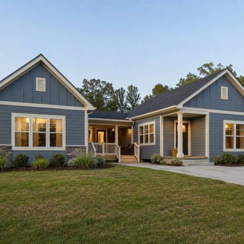 $190,625 Comfortable Connected Twin-Gable Small Home: 1,136-Sq.-Ft. Two-Bedroom Plan