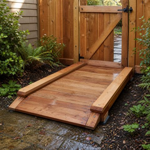 Garden Gate Threshold Bridge With Beveled Approaches
