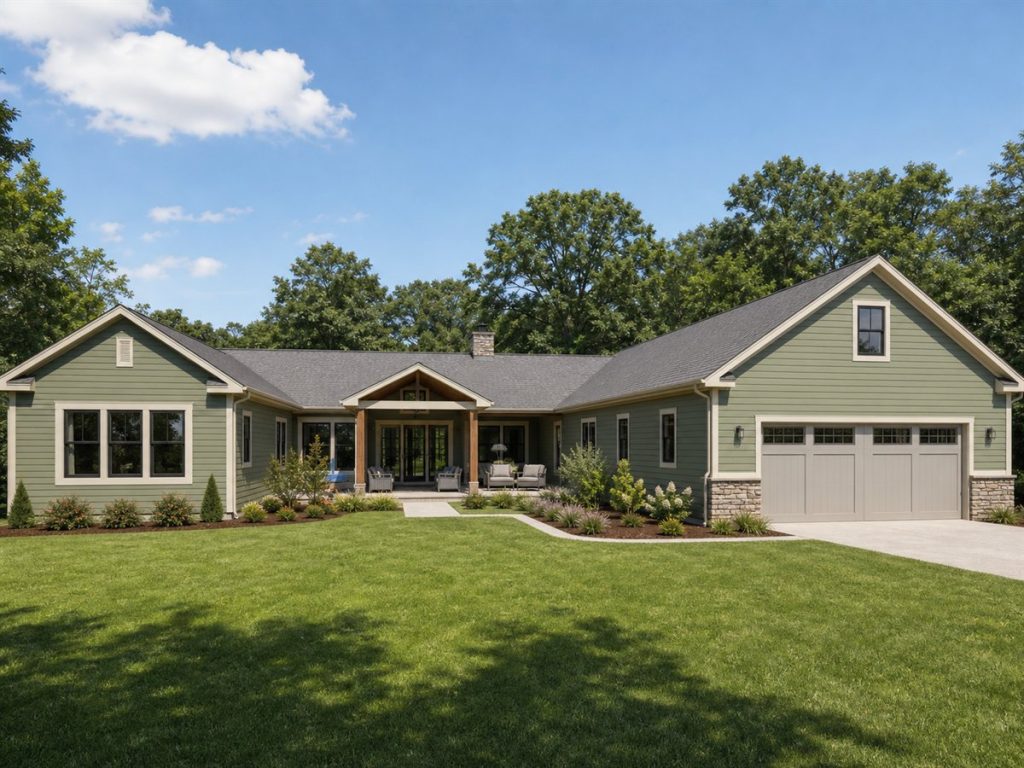$418,750 Adaptable U-Shaped Family Ranch: 2,225-Sq.-Ft. Four-Bedroom Plan