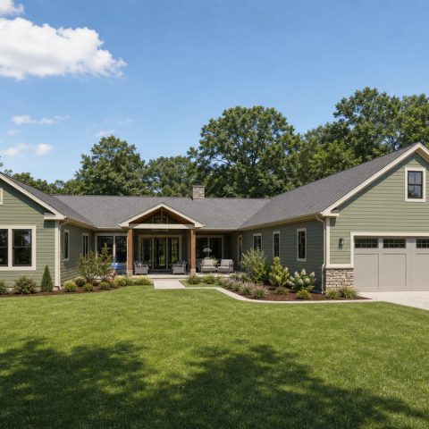 $418,750 Adaptable U-Shaped Family Ranch: 2,225-Sq.-Ft. Four-Bedroom Plan