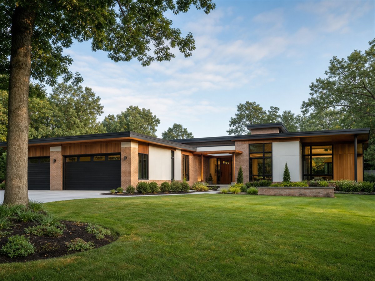 Palm Ridge Modern 3095, a conceptual 3095-square-foot mid-century modern custom home with a $671,250 construction target