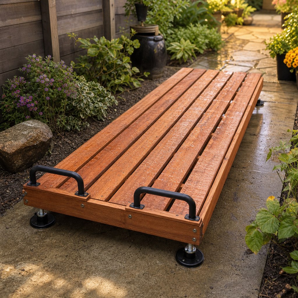 Portable Garden Work Platform With Carry Handles