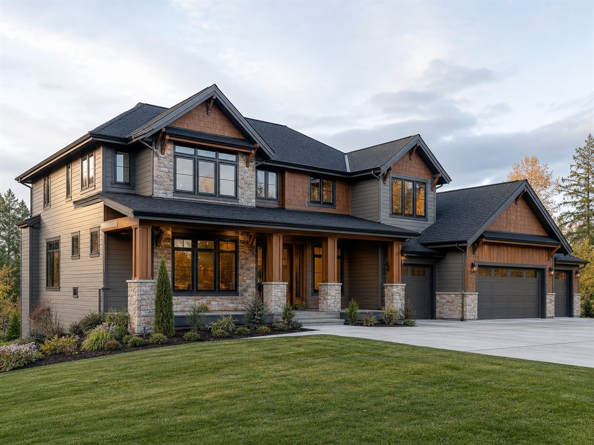 Cedarstone House 3111, a conceptual 3111-square-foot modern Craftsman custom home with a $676,250 construction target