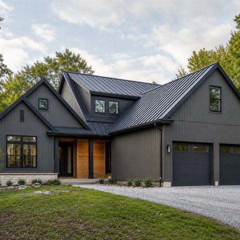 $436,250 Adaptable Contemporary Gable-Cluster Family Home: 2,295-Sq.-Ft. Four-Bedroom Plan