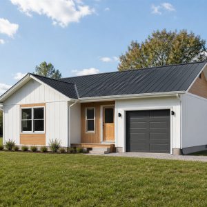 $202,625 Expanded Prefabricated Studio Cottage: 1,211-Sq.-Ft. Three-Bedroom Plan