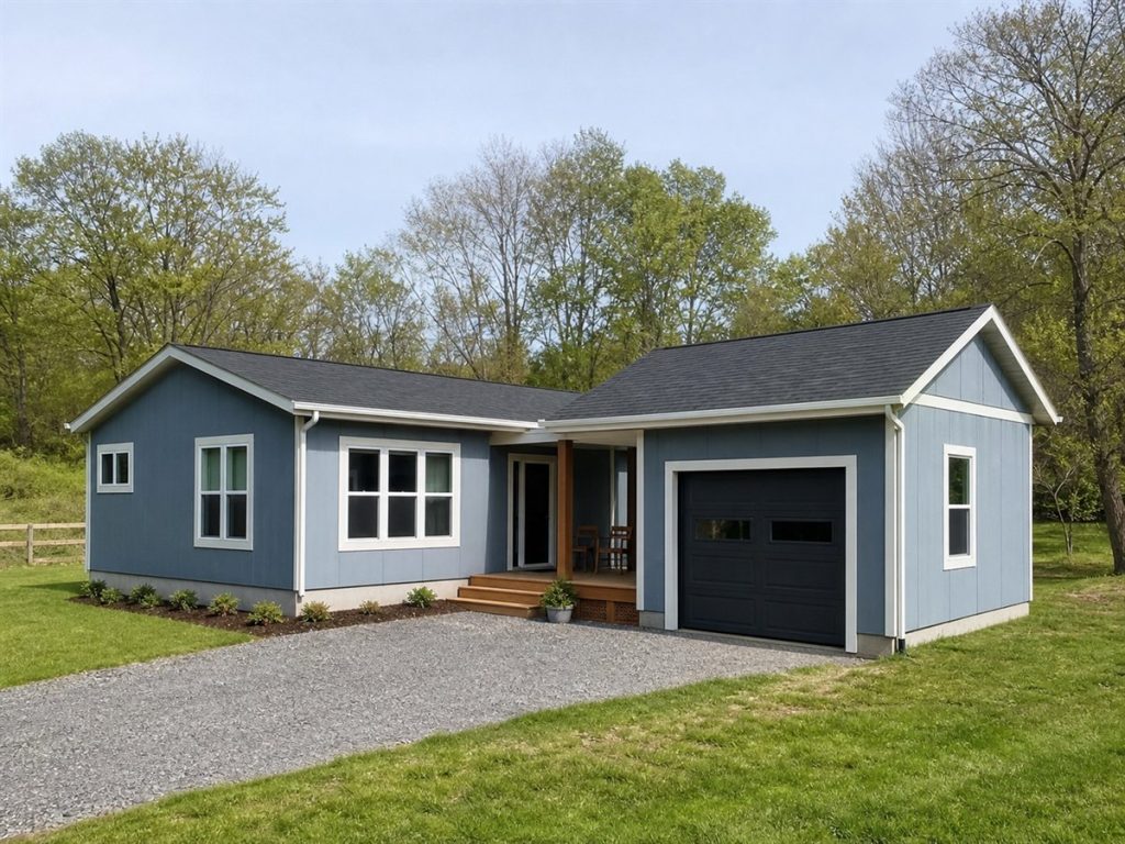 $203,625 Expanded Modular One-Bedroom Cottage: 1,212-Sq.-Ft. Three-Bedroom Plan