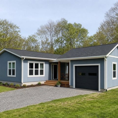 $203,625 Expanded Modular One-Bedroom Cottage: 1,212-Sq.-Ft. Three-Bedroom Plan
