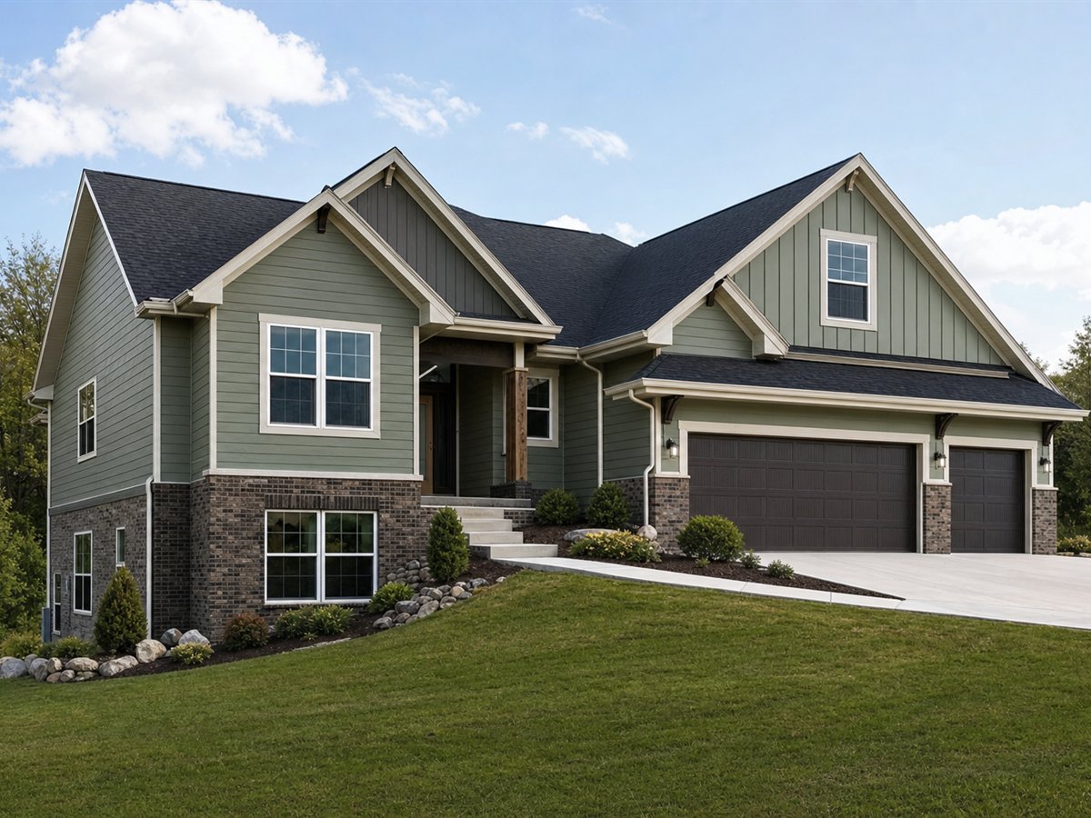 Daylight Ridge 2335, a conceptual 2335-square-foot daylight-basement family home with a $446,250 construction target