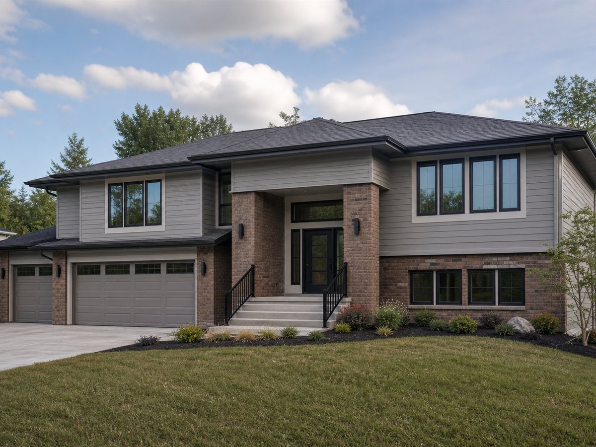 Terrace Split Ranch 2345, a conceptual 2345-square-foot raised-ranch family home with a $448,750 construction target