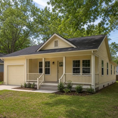 $205,625 Expanded Front-Porch Starter Cottage: 1,214-Sq.-Ft. Three-Bedroom Plan