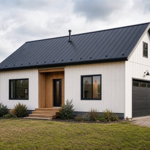 $207,625 Expanded Scandinavian Small Cabin: 1,217-Sq.-Ft. Three-Bedroom Plan