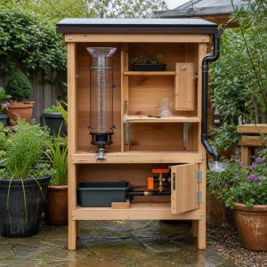 Garden Rain-Gauge Station With a Recording Shelf