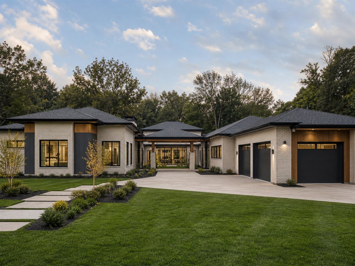 Atrium Ranch 3223, a conceptual 3223-square-foot modern courtyard luxury ranch with a $711,250 construction target