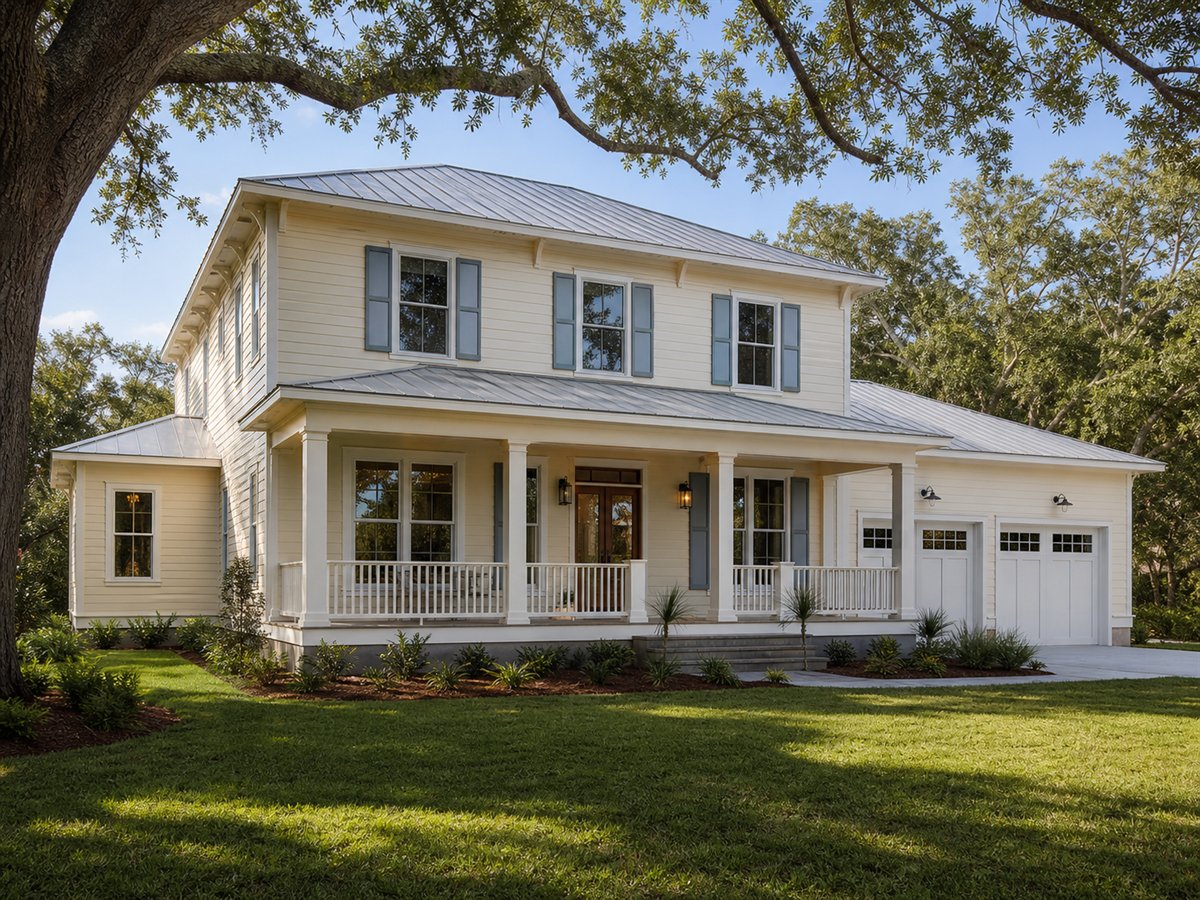 Palmetto House 2405, a conceptual 2405-square-foot Lowcountry-inspired family home with a $463,750 construction target