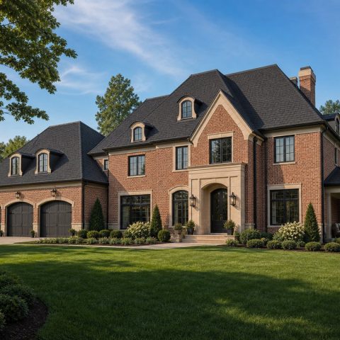 $713,750 Premier Brick Manor Revival Custom Home: 3,231-Sq.-Ft. Four-Bedroom Custom Plan