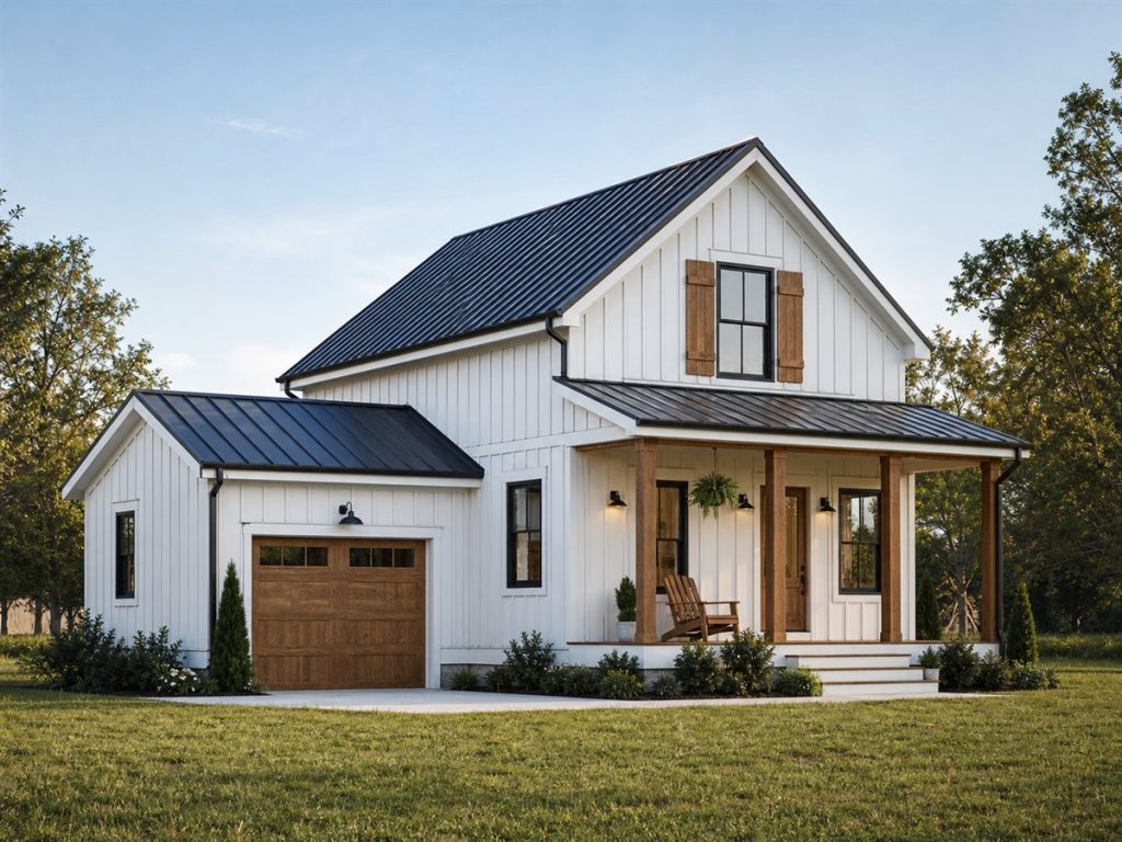 $212,625 Expanded Small Board-And-Batten Farmhouse: 1,253-Sq.-Ft. Three-Bedroom Plan