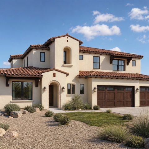 $468,750 Generational Spanish-Revival Family Home: 2,425-Sq.-Ft. Five-Bedroom Plan