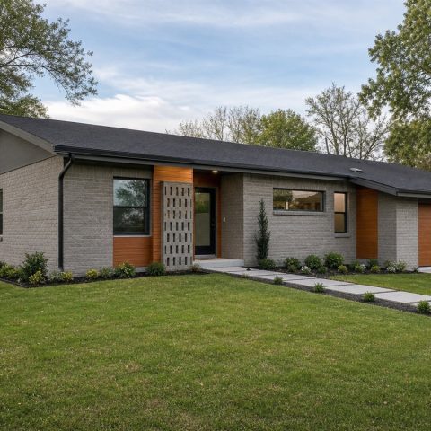 $213,625 Expanded Mid-Century-Inspired Small Ranch: 1,254-Sq.-Ft. Three-Bedroom Plan