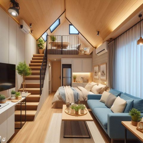 Tiny House Workspace Ideas Beneath a Loft
