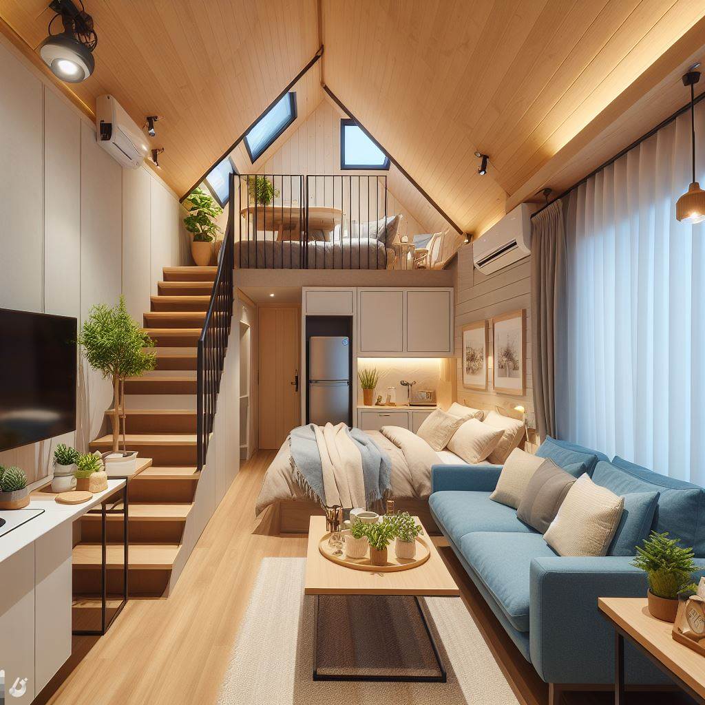 Tiny House Workspace Ideas Beneath a Loft